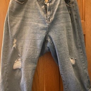 Lane Bryant Distressed Denim Crops/Capri